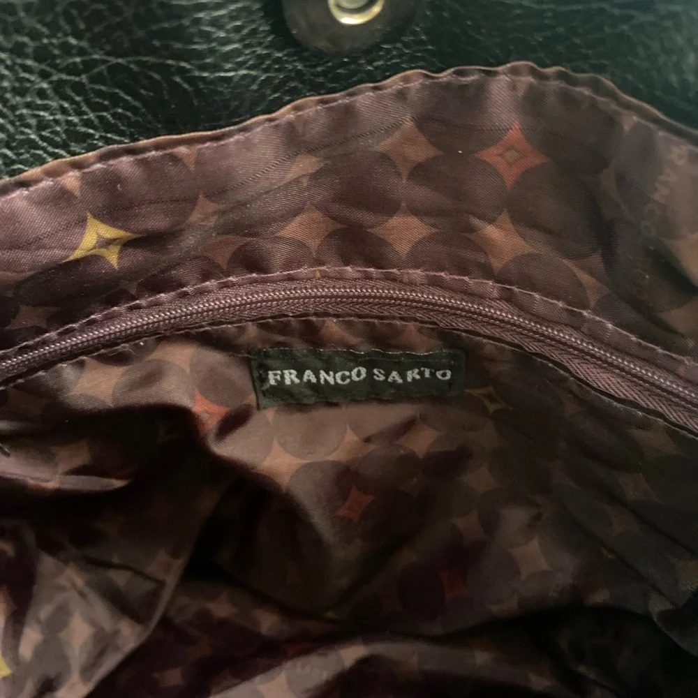 Franco Sarto Black Tote with Chain Accents